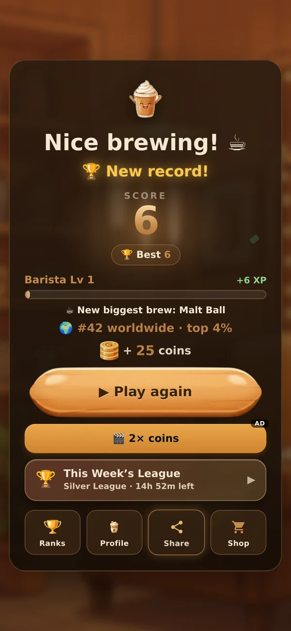 Rewards screen